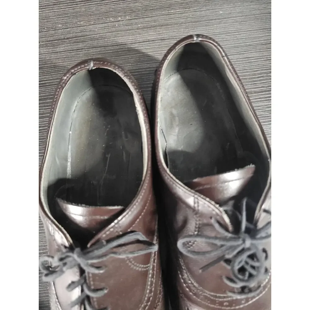 RED WING Brown Leather Wingtip Shoes Safety Toe MENS 12 USA Lace Up 2413-05